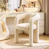 Taburete de Maquillaje Lujo Ligero Silla de Maquillaje Avanzada Estilo Nórdico Crema Silla de Maquillaje Respaldo Cómodo Silla para Dormitorio Vestidor
