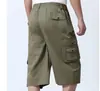 Calças curtas masculinas de verão de meia-idade recém-chegadas, soltas, plus size, calças de meia-idade recém-chegadas para o pai, vários bolsos, sete, frete grátis