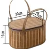 Caixa de Presente de Cesta de Bambu, Caixa de Embalagem Zongzi para o Festival do Barco-Dragão, Caixa de Presente de Bolo da Lua de Caranguejo para o Festival do Meio Outono, Ovos e Produtos Locais Especiais