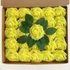 Set de Regalo Caja Transfronteriza de Rosas de Espuma Pe, Flores Artificiales con Tallos y Hojas, 50 Piezas, Flores para Decoración de Bodas, Regalo del Día de San Valentín