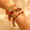 Pulseira Nova de Natal Europeia e Americana Transfronteiriça Criativa Versátil Pingente de Árvore de Natal Velho Boneco de Neve Explosão Cristal Pulseira para Mulheres