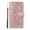 Adecuado para Samsung S23Ultra Corazón Empalmado Brillo Tarjeta Cuero Estuche S21Plus Billetera para Tarjetas Cubierta Protectora