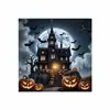 Banner de Porta de Garagem Halloween Amazon Transfronteiriço Decoração de Festa de Halloween Tecido de Fundo Atmosfera Tapeçaria