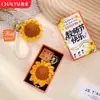 Día del Maestro Llavero de Girasol de Hilo Hecho a Mano Caja de Regalo Colgante de Girasol Tejido a Crochet Regalo para Maestros
