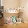 Estante de almacenamiento para baño, organizador de balcón junto a la lavadora, solución de almacenamiento multicapa para detergente de lavandería para el baño