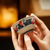 Dinastía Tang y Song Glaseado de Caramelo Azul-Verde Melocotón Hogareño Pintado a Mano Estilo Antiguo Taza de Té de Cerámica Juego de Té Kung Fu Taza de Maestro Taza de Degustación