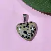Venda quente transfronteiriça amor 20mm pingente pedra de cristal natural coração formato de coração de pêssego colar acessórios de joias artesanais diy