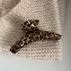 Pinza de acetato con estampado de leopardo, elegante y lujosa, para peinado semi-recogido de mujer, pinza pequeña para recogidos, pinza de tiburón, accesorio para el cabello de lujo ligero