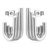 Aretes irregulares de acero inoxidable estilo retro modernos multicapa de alta calidad para mujer elegantes aretes de acero titanio venta al por mayor