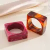 Pulseras Cuadradas y Redondas de Resina con Degradado Exagerado Europeas y Americanas, Pulseras de Moda Sencillas Transfronterizas, Joyería Personalizada de Alta Gama para Mujeres