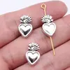 15,3x 9,8x 3,5mm 1,8g prata antiga acessórios para joias DIY Gótico amor pequeno furo contas