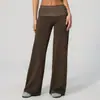 Pantalones deportivos de punto transfronterizos con patchwork de lunares retro, cintura plegable, pantalones de yoga para fitness, levantamiento de glúteos y control de abdomen 4549