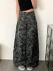 Jeans camuflaje de trabajo estilo americano para mujer, nueva colección primavera/otoño, talla grande, cintura alta, corte holgado, adelgazante, pantalón largo de pierna ancha