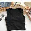 301 # Verão Novo Estilo Gola Quadrada Regata Ombro Largo com Bojo para Mulheres, Roupa Externa de Uma Taça, Roupa Íntima Sexy, Top Tubinho Hot Girl