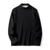 Bestseller de ropa para hombre transfronteriza: camisa de otoño cálida y gruesa de forro polar de doble cara con lana de oveja 320 y seda, camiseta básica de cuello alto, camiseta de manga larga