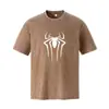 Nova Camiseta Retro Americana Lavada com Efeito Desgastado de Manga Curta para Homens e Mulheres, Verão 230g Gola Redonda Casual Roupas Estampadas