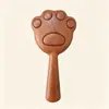 Peine de Sándalo DingTalk Adorable Oso Gatito Cara Peine Redondo Laca de Madera Maciza Peine para Cabello Largo Peine de Masaje Tarjeta Dientes Gruesos Peine Meridiano