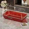Nuevo Set de Bandeja de Preparación para Lavabo Refrigerado Plato para Pastel de Postre Fruta Congelada Sushi Sashimi Lavabo Transparente con Tapa