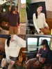 Baishiwang MIU Departamento Intelectuales Caballo de Troya Bordado Suave Cera Giro Jerséi de Mujer Otoño Holgado Jerséi de Punto