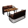 Combinación de mesa y silla de comedor de hierro forjado con asiento de tarjeta de cafetería de estilo industrial vintage, sofá, bar, barbacoa, restaurante occidental