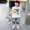 Traje de Verano sin Mangas para Niños 2026 Nuevo Elegante Ropa Infantil Estilo Coreano Conjunto Delgado de Verano Camiseta y Shorts para Niños