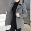 Abrigo de lana de doble cara al por mayor transfronterizo para hombre, gabardina forrada de plumón para otoño e invierno, abrigo largo de lana para hombre