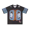 [Fabricante] Camiseta Esportiva de Verão Bordada de Alta Qualidade com Gola V Patchwork Estilo Americano de Manga Curta para Homens