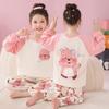 Pijama para Niñas Primavera y Otoño 2025 Nuevo Familiar Algodón Puro Manga Larga Niñas Ropa Infantil Ropa de Casa Las Mujeres Pueden Usar Afuera