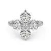 Anillo de Plata de Ley S925 Chapado en Oro K con Diseño de Trébol de Cuatro Hojas para Mujer, Diseño de Nicho, Sensación de Alta Gama, Anillo Elegante y Versátil