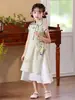 Qipao Feminino Modificado Estilo Tradicional com Barra Larga Vestido Longo Bordado Infantil 2026 Verão Novo Estilo Chinês Hanfu Fino