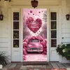 Suministro Exclusivo Transfronterizo de Temu Amazon Shein de Funda Decorativa de Puerta de Habitación Elástica de una Pieza, Fácil de Instalar, Cubierta de Puerta Estilo Día de San Valentín
