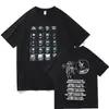 Camiseta Radiohead 2025 Black Tour Moda Camiseta de Banda de Rock Masculina e Feminina Algodão Top Solto Roupas de Rua