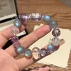 Pulsera Multitesoro de Amatista Gris Lunar Natural Diseño de Personalidad Misteriosa Pulsera Transparente como el Hielo Pulsera