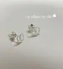 Pendientes de Corazón Retorcido de Plata Pura S999 Ounihan para Mujer Estilo Coreano Ins Dulces Sencillos de Moda Pendientes de Corazón Anudados
