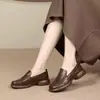 2026 Mocasines Retro PU Cuatro Estaciones Suela Gruesa Zapatos Simples Mujer Primavera Otoño Nuevo Sin Cordones Suela Suave Versátil Cómodos