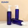 Botella con Bomba Dosificadora Xumin Cosmetics 100-200ml Botella para Loción Corporal Azul Transparente Hombro Plano 250ml Botella para Esencia
