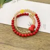 Pulsera Doble Círculo Arena Imperial Contenido Medio Pulsera Doble Arena Roja Pulsera Tesoros Múltiples Arena de Cristal Suministro Directo al Por Mayor