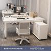 Estação de Trabalho para Funcionários de Escritório Mesa Dupla para Funcionários com Combinação de Mesa e Cadeira Mesa de Escritório Simples Moderna Mesa para Computador com Gaveteiro