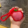 Tejido de Cuero Original Colgante de Fruta Lindo Dibujo Animado Llavero de Cuero Accesorios para Bolsos Venta al por Mayor Llavero de Coche