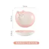 Tazón de cerámica de gato doodle lindo de dibujos animados, tazón para fideos instantáneos, tazón para ensaladas, tazón para mano, plato, color bajo vidriado, vajilla para niños, venta al por mayor