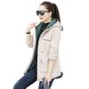 Cortavientos grueso para mujer con forro polar 2024 Otoño e Invierno Nuevo Estilo Coreano Moda Ajustado Adelgazante Media Longitud con Capucha Chaqueta Holgada