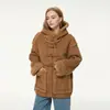 Chaqueta Versátil con Capucha de Ante Sintético y Piel Sintética para Mujer Otoño/Invierno 2026, con Forro de Felpa y Diseño Engrosado