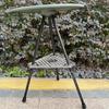 Mesa Plegable, Ligera para Tours en Coche, Altura Ajustable, Mesa Redonda Pequeña Portátil de Aleación de Aluminio para Exteriores, Mesa de Camping para Exteriores