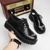 2024 Nuevos Zapatos de Cuero de Negocios Estilo Británico Zapatos Casuales Derby de Cabeza Grande Nicho de Corte Bajo Suela Gruesa Aumento de Altura Zapatos de Hombre