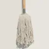 Cabeza de Hierro de madera antigua ordinaria mopa plana hilo de algodón agua Mopa Mopa cabeza redonda mopa para polvo fábrica mango de madera tira de tela absorbente