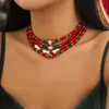 Gargantilla de cuentas transfronteriza europea y americana para mujer collar navidad navidad Muñeco de nieve regalo joyería de cristal de imitación