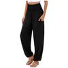 Comercio Exterior Transfronterizo Amazon Aliexpress Verano Nuevo Pantalones Casuales de Bolsillo de Pierna Ancha de Cintura Alta Elásticos para Mujer