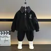 Conjunto de sudadera para niño de primavera y otoño, conjunto deportivo de dos piezas elegante para niños estilo coreano, ropa de moda para niños pequeños, comercio exterior