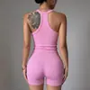 Conjunto de Yoga Costas Cruzadas Sexy Sustentação das Costas Roupa Externa Pilates com Bojos Sutiã Fitness Feminino