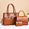Bolso Casual para Mujer Estilo Transfronterizo Bolso Mensajero Retro 2025 Primavera Nuevo Bolso Combinado Set de Tres Piezas Bolso de Mano de Gran Capacidad